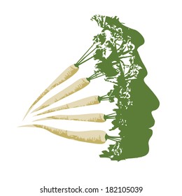 Illustration of eco vegetarian face