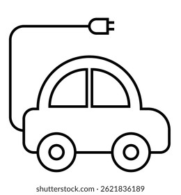 Illustration of an eco-friendly electric car parked near a house, symbolizing clean energy and sustainable transportation.