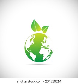 Illustration of an eco-friendly green earth design isolated on a white background.