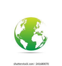 Illustration of an eco-friendly green earth design isolated on a white background.