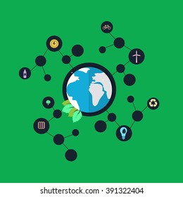 Illustration of an eco-friendly green earth design 