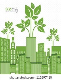 Illustration of an ecological city, vector illustration