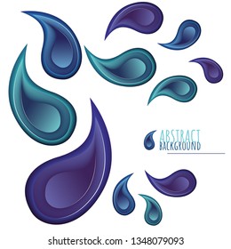 Illustration of Ecological concept. Water drop and place for text space. Typography Summer sea scenery. Save the water. Graphic design in paper cut and craft style. Modern origami design template