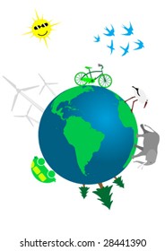 Illustration of an ecological concept of world