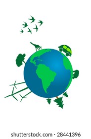 Illustration of an ecological concept of world