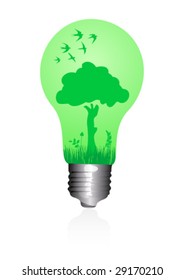 Illustration of a ecological light bulb