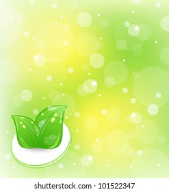 Illustration ecology background with set leaves - vector