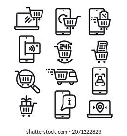 Illustration of the e-commerce and web marketing icons