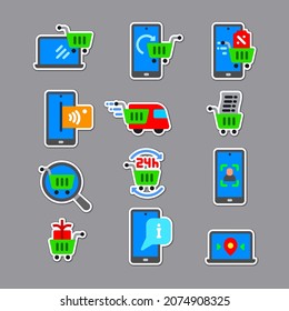 Illustration of the e-commerce and web marketing stickers and badges
