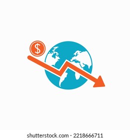 illustration of economic recession, vector art.