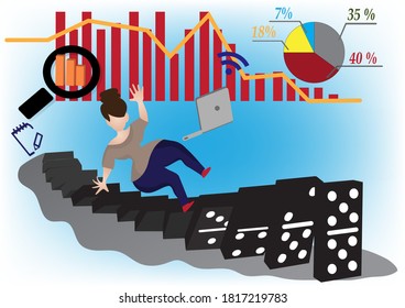 Illustration Economic Risks for Small Businesses to Survive in a Time of Business Crisis 