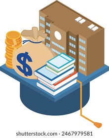 Illustration of education expenses and tuition fees