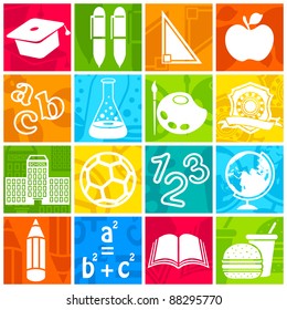 illustration of education icon on colorful background