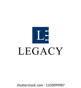 Illustration education Initial L on book cover logo design