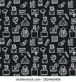 illustration of the education and knowledge education seamless pattern