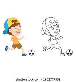 Ilustración del vector del libro de coloreado educativo