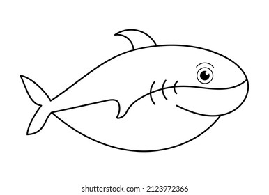 Illustration of educational coloring book vector-shark