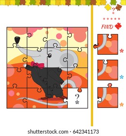 Illustration of educational task for children with mouse