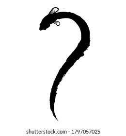 Illustration of eel. Eel silhouette. Fish silhouette on a white background.