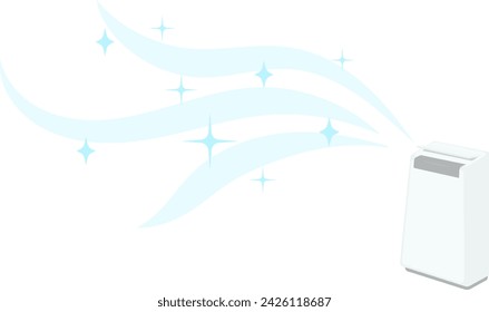 Ilustración del efecto de un purificador de aire