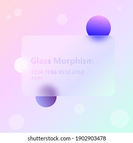 illustration with the effect of frosted glass. new trend.glassmorphism.vector image