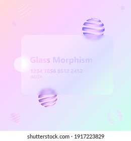 illustration with the effect of frosted glass. new trend.glassmorphism.spheres, 3d effect