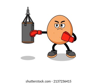 Illustration of egg boxer , character design