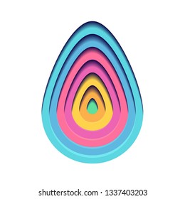 Illustration of egg carving of paper with layer tonnel and shadow. Vector easter element for card for greetings, invitations, banners, stickers and for your design