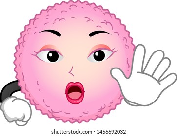 Illustration of an Egg Cell Mascot with Hands Up Signalling Stop