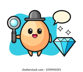Illustration of egg character with a diamond