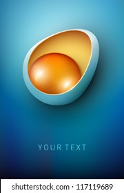 illustration of an egg cut into half