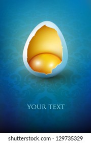 illustration of an egg cut into half