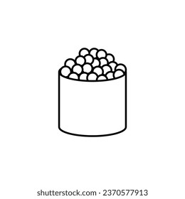 The Illustration of Egg Fish Sushi Line Art