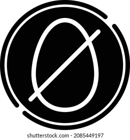 The illustration of egg free icon vector. Suitable for food and beverages, restaurant bar or cafe.