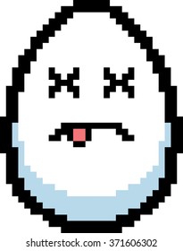 An illustration of an egg looking dead in an 8-bit cartoon style.