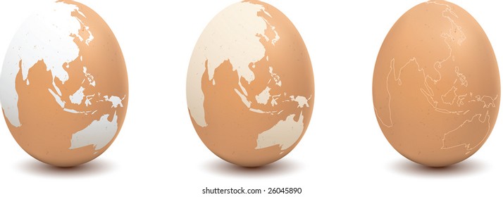 Illustration of egg with map