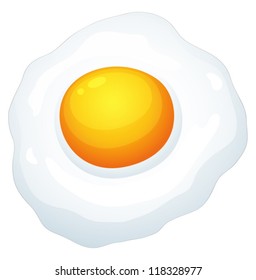 Illustration Of An Egg Omlet On A White Background