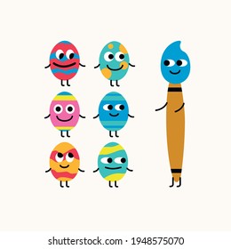 ilustración de pintura de huevo. Se puede usar como avatares, iconos y en otras publicaciones.