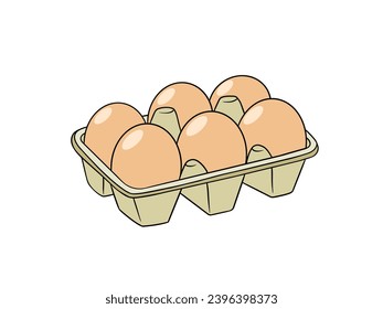 Illustration of an egg in its place isolated on a white background