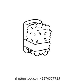 The Illustration of Egg Sushi Line Art