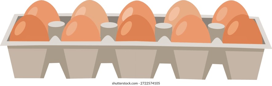 Ilustração da embalagem da bandeja de ovos