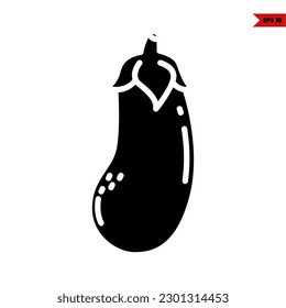 illustration of eggplant glyph icon 