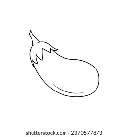 The Illustration of Eggplant Line Art