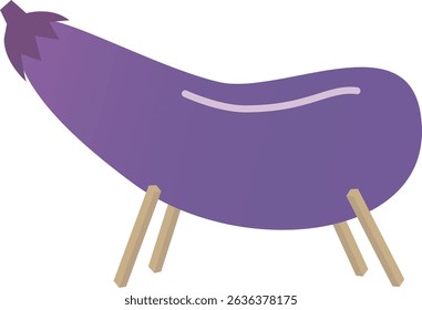 Illustration of an eggplant spirit cow.