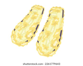 Illustration of eggplant tempura dish.
