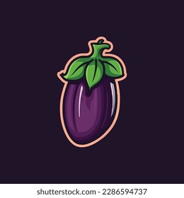 Ilustración de un vegetal de berenjenas