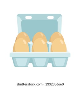 Illustration of an eggs box on a white background