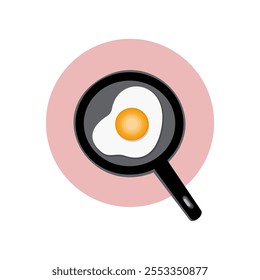 illustration of a Eggs fried using a frying pan