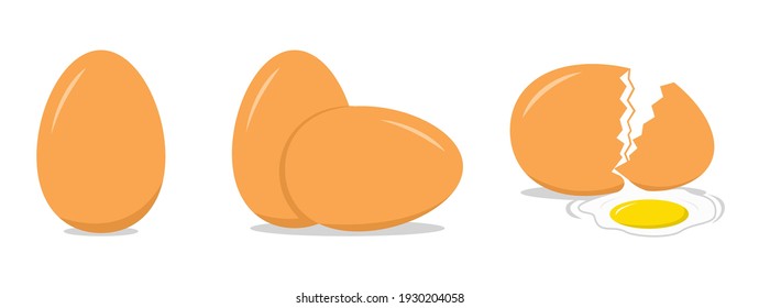 Ilustración del conjunto de signos de huevos con color plano