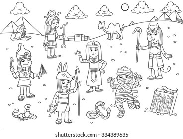 Illustration of egypt child cartoon. 
EPS10 File